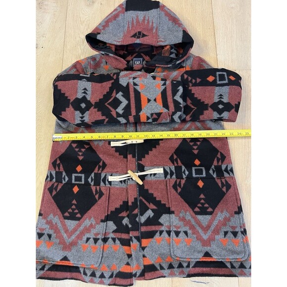 Vintage Gap Aztec Wool Women’s Duffle Hoodie Size XL Aztec Western - Picture 3 of 9